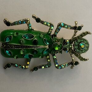 Green and Gold Beetle Brooch